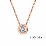 0.30 Carat Natural Diamond Pavé Design Solitaire Necklace
