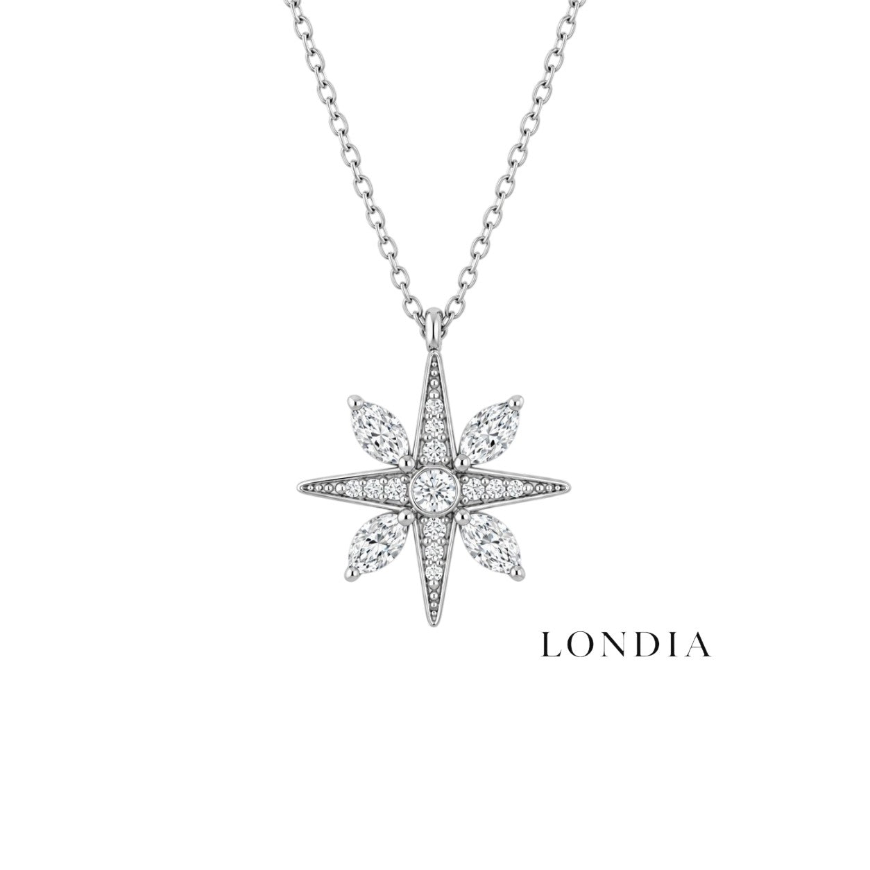0.30 Carat Natural Diamond Star Design Necklace