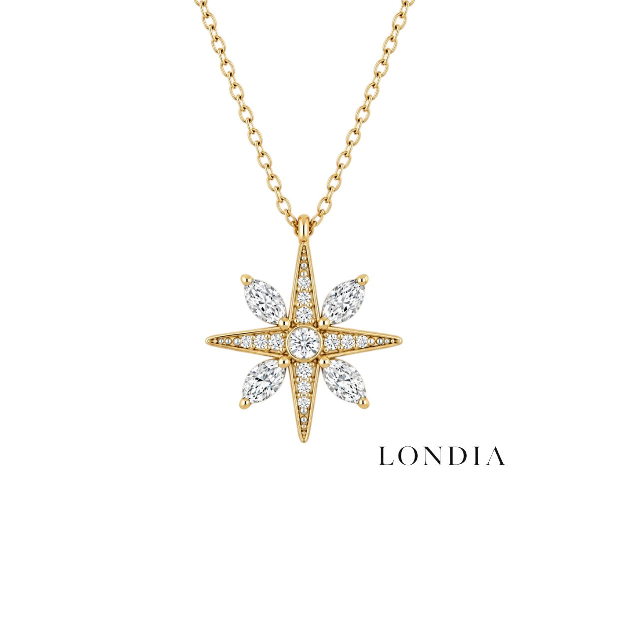 0.30 Carat Natural Diamond Star Design Necklace