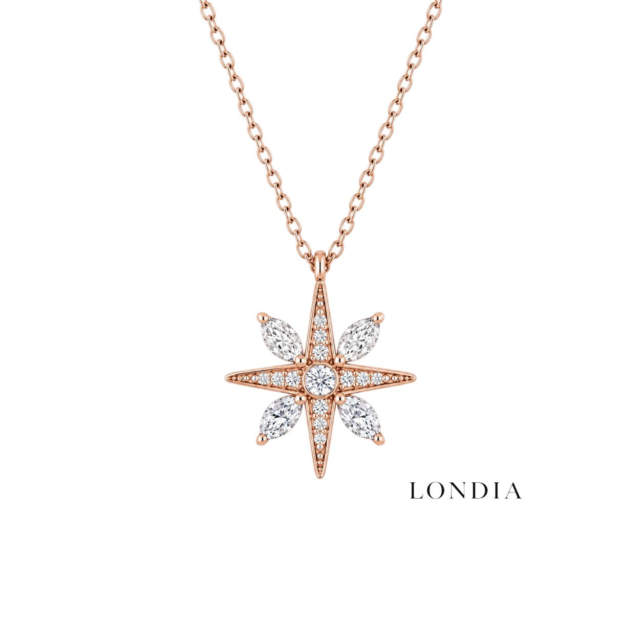0.30 Carat Natural Diamond Star Design Necklace