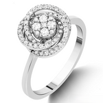 0.30 Ct. Diamond Olympic Design Statement Ring in 14K Gold