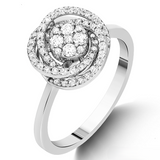 0.30 Ct. Diamond Olympic Design Statement Ring in 14K Gold