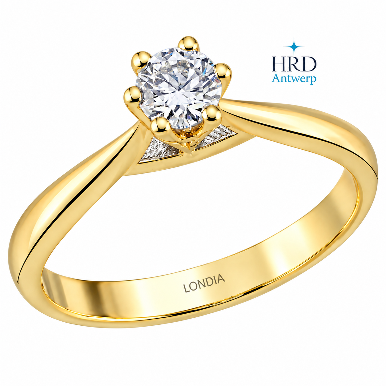 0.30 Ct. F Color HRD Certified Natural Diamond Amore Solitaire Ring