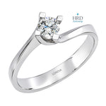 0.30 Ct. F Color HRD Certified Valentine Design Solitaire Ring