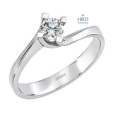 0.30 Ct. F Color HRD Certified Valentine Design Solitaire Ring
