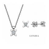 0.30 Ct. F Color Natural Diamond Butterfly Solitaire Set