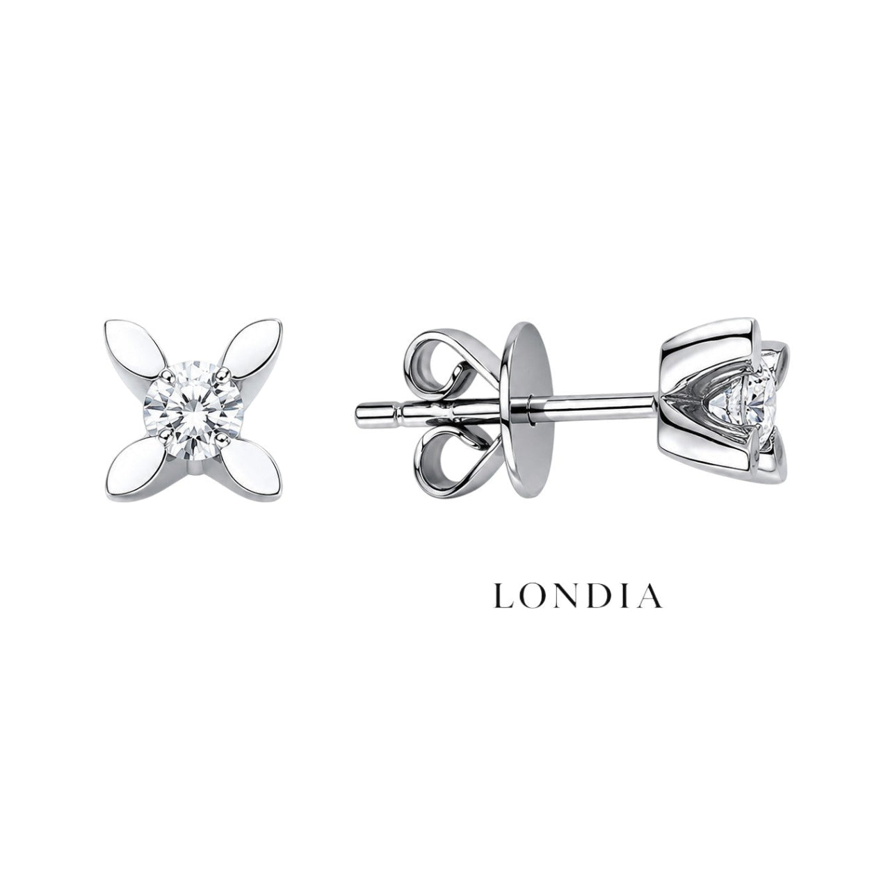 0.30 Ct. F Color Natural Diamond Butterfly Solitaire Set