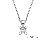 0.30 Ct. F Color Natural Diamond Butterfly Solitaire Set