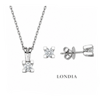 0.30 Ct. F Color Natural Diamond Valentine Solitaire Set