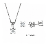 0.30 Ct. F Color Natural Diamond Valentine Solitaire Set