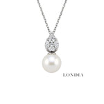 0.30 Ct. Natural Diamond Design Pearl Necklace