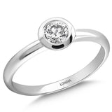 0.30 Ct. Natural Diamond Solitaire ''Modern'' Bezel Design Ring in 14K Gold