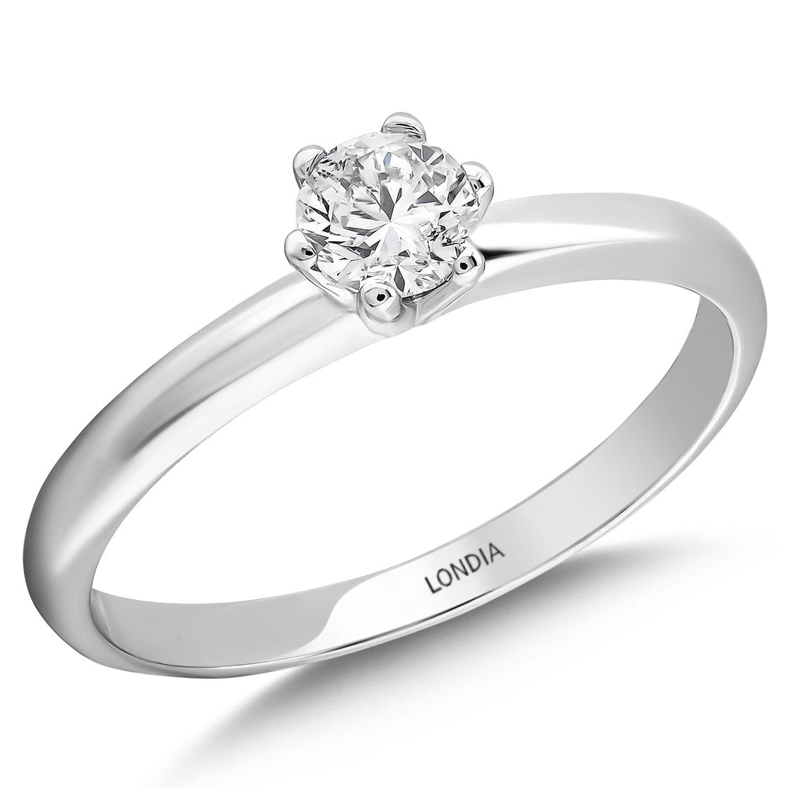 0.30 Ct. Natural Diamond Solitaire ''Modern'' Ring in 14K Gold