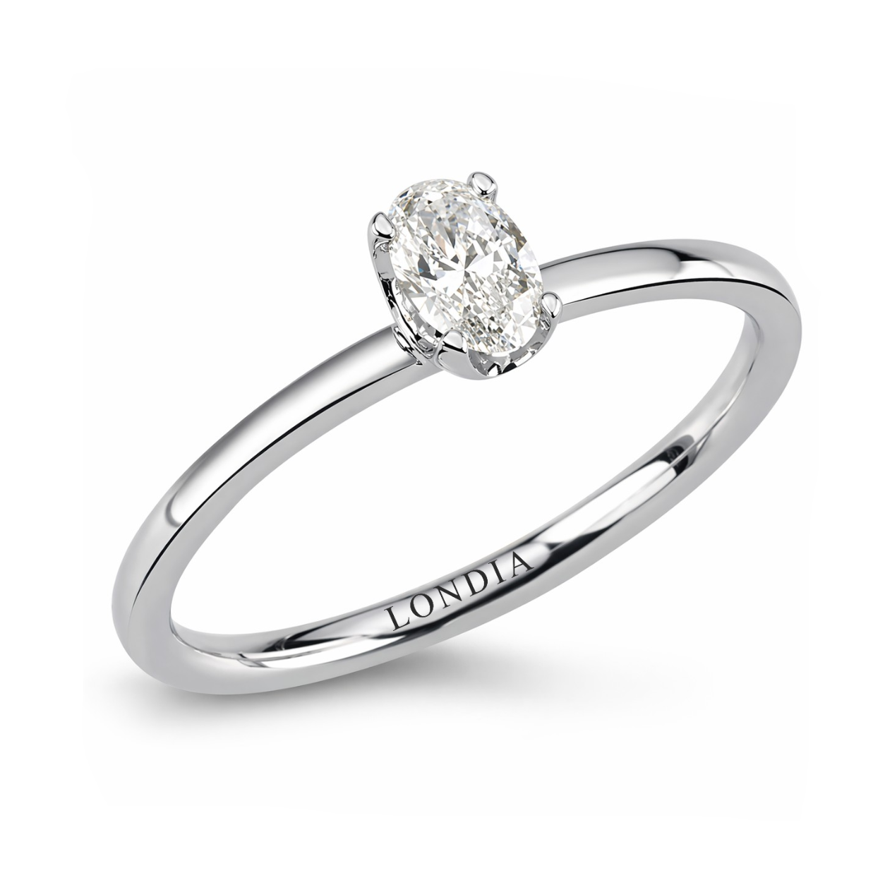 0.30 Ct. Natural Oval Diamond Solitaire Ring