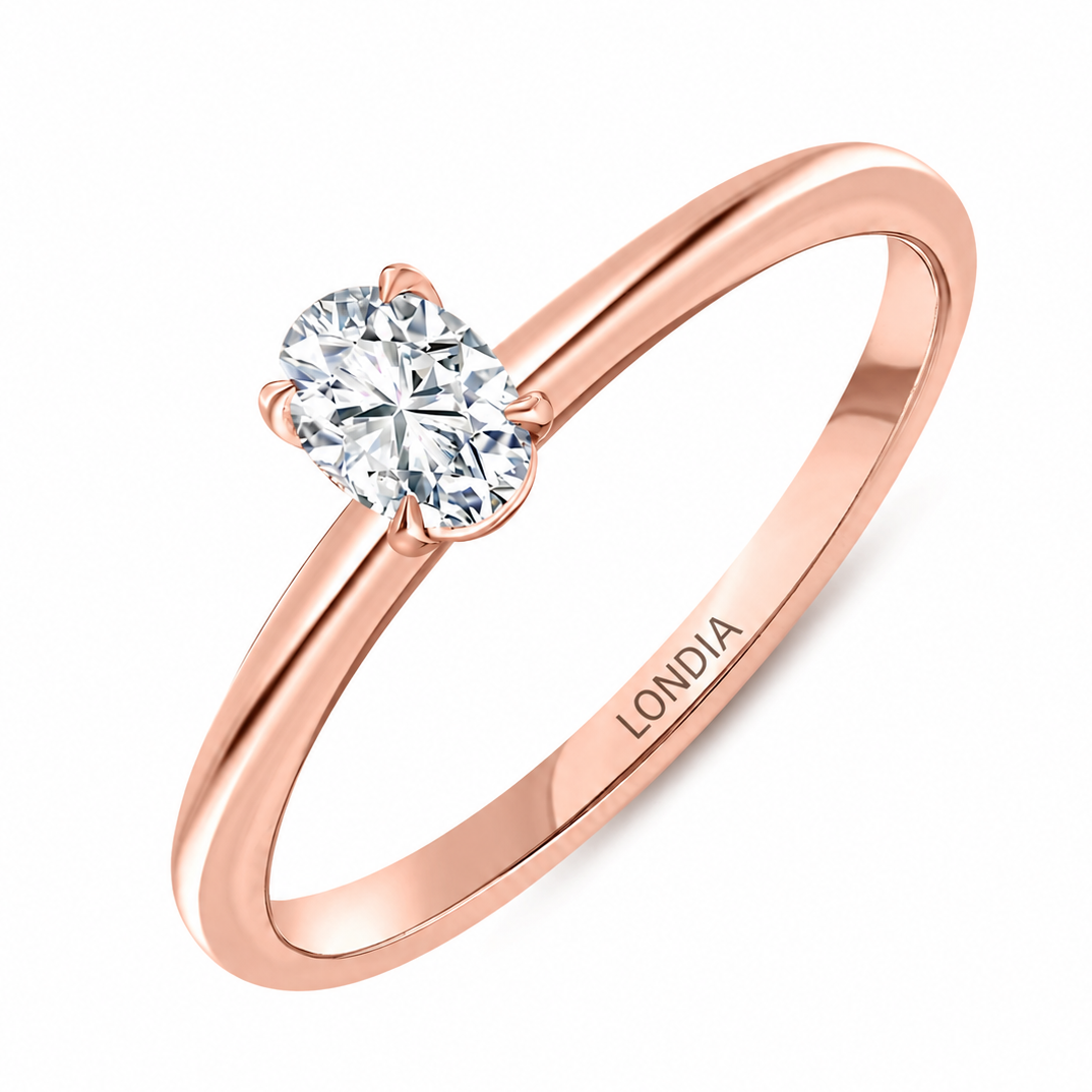 0.30 Ct. Natural Oval Diamond Solitaire Ring