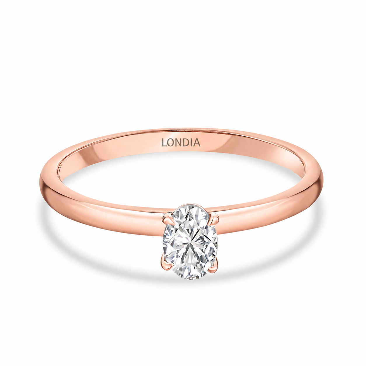 0.30 Ct. Natural Oval Diamond Solitaire Ring