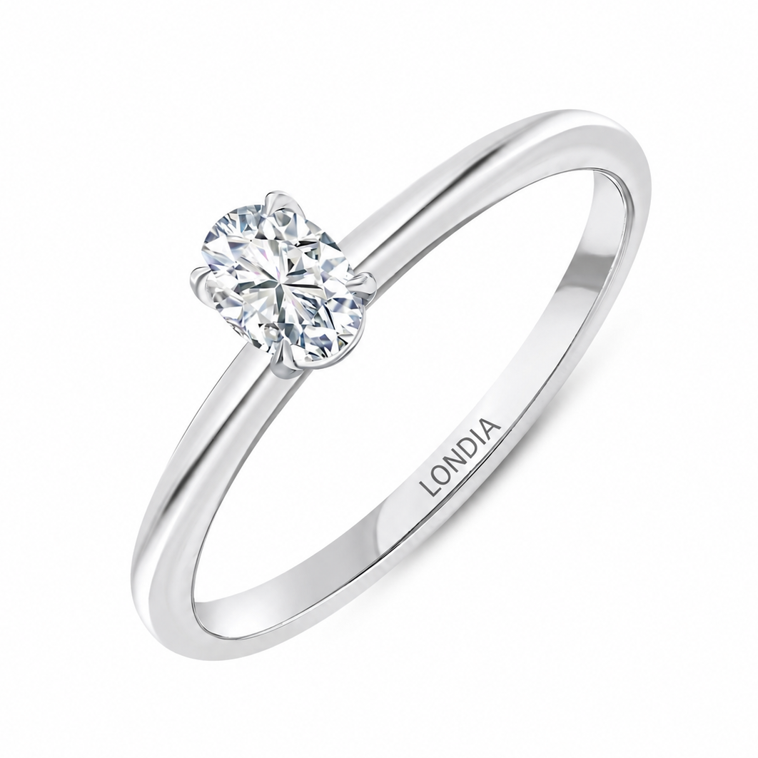 0.30 Ct. Natural Oval Diamond Solitaire Ring