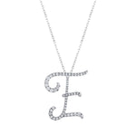 0.30 ct. Diamond E Initial Design Necklace 14K Fine Gold