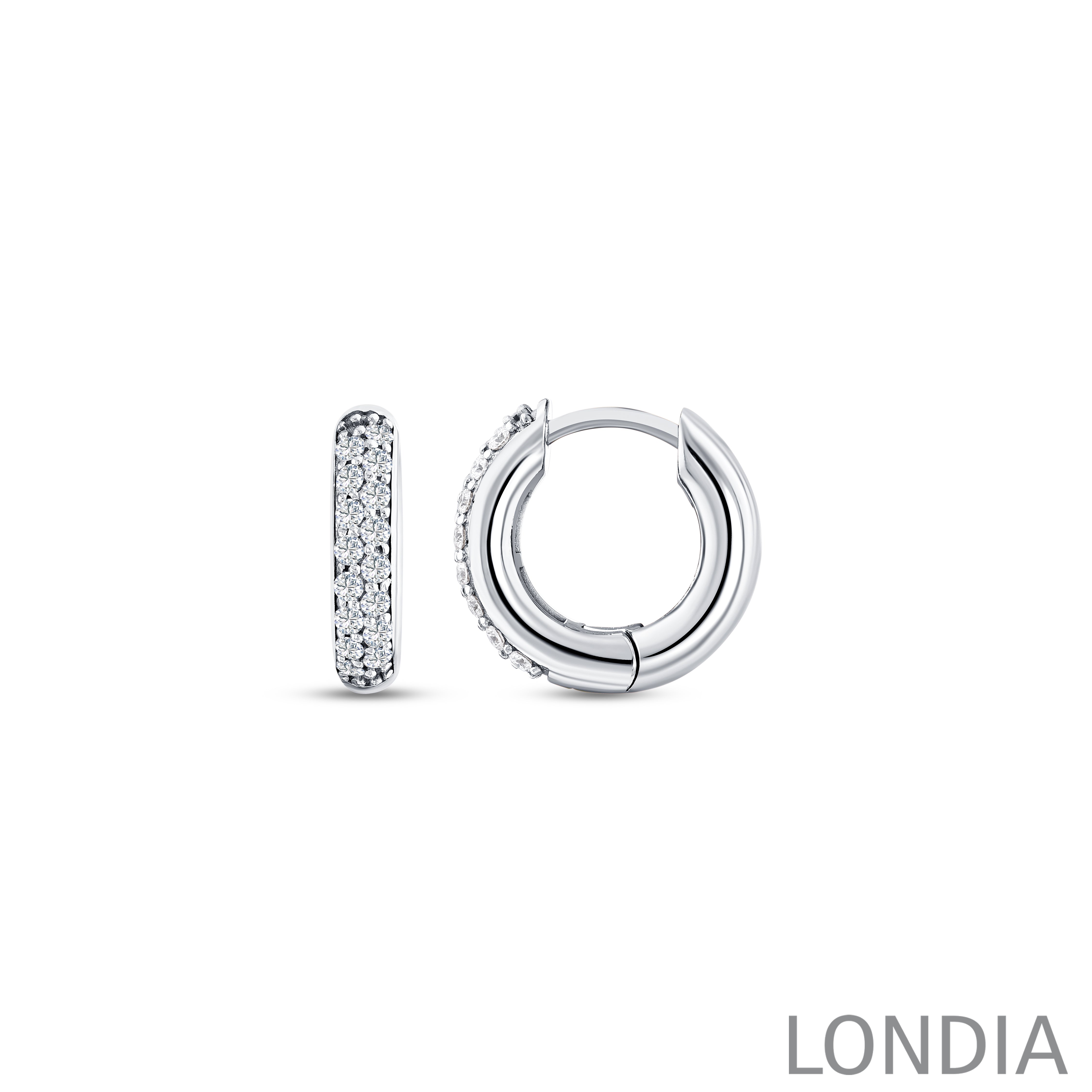 0.30 ct. Round Diamond Hoop Earring 14K Gold