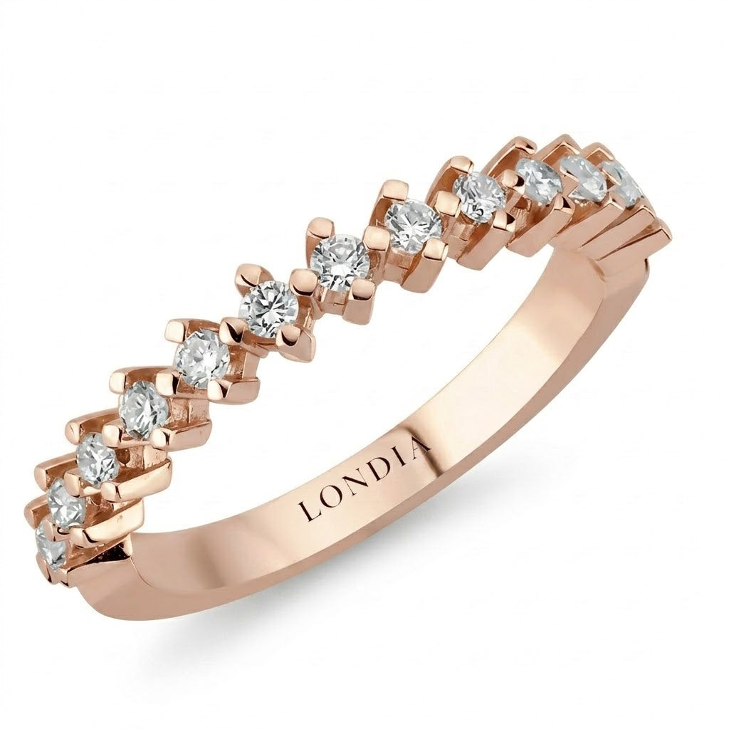 0.35 Carat Diamond Half Eternity Ring in 14K Gold