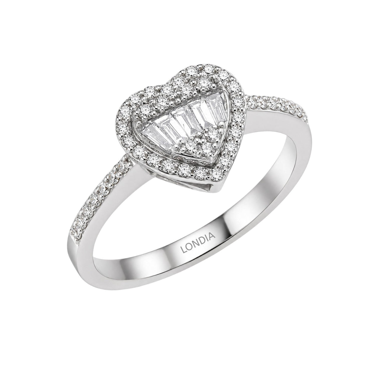 Baguette Heart Design Ring