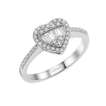 Baguette Heart Design Ring