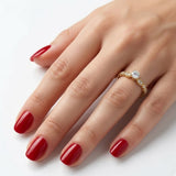 0.35 Carat Natural Round Cut Diamond Vintage Design Ring, 14K Gold