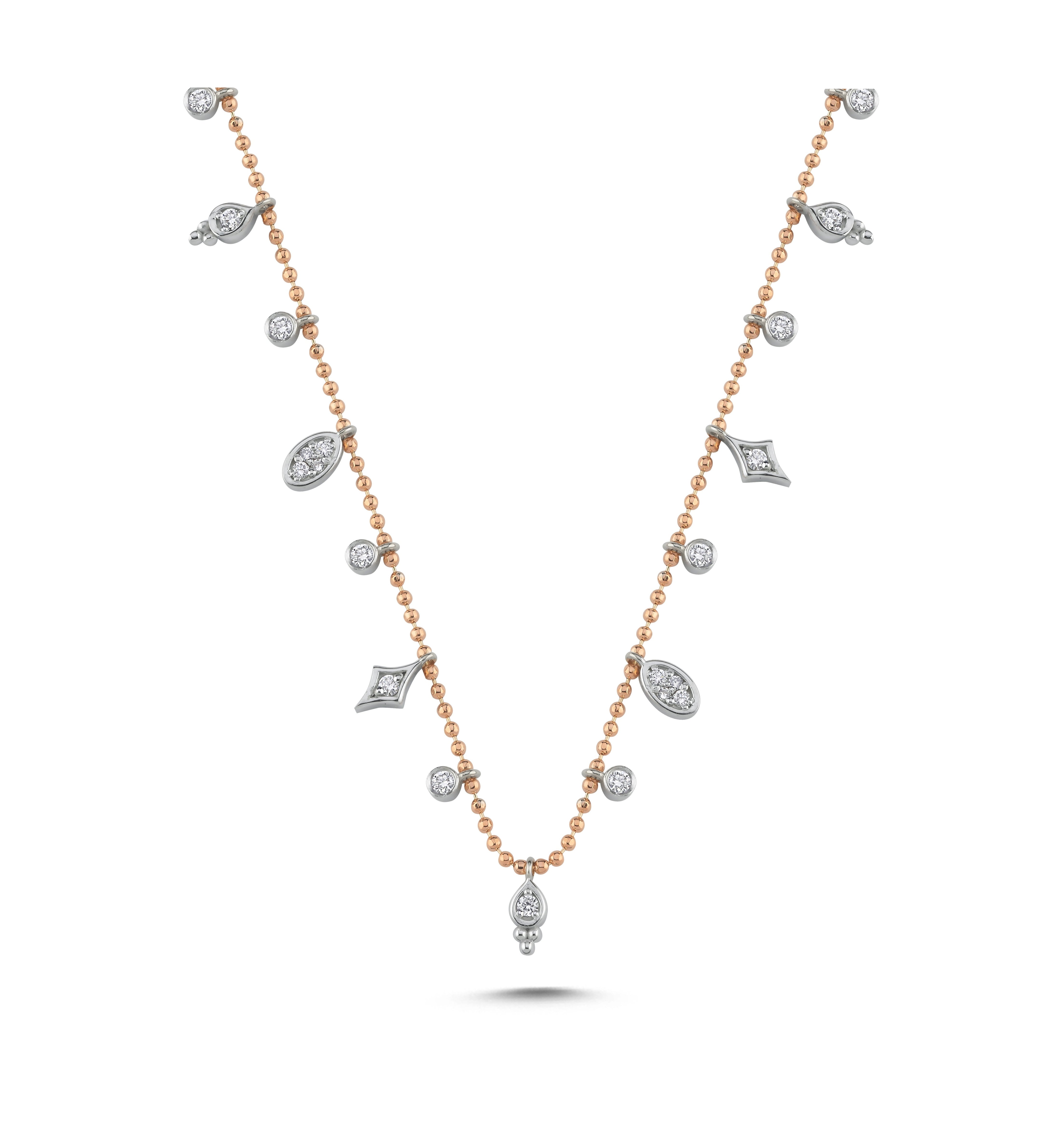 0.35 Carat Vintage Design Diamond Necklace in 14K Solid Gold