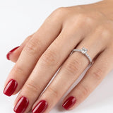 0.35 Ct. Natural Diamond Side-Stone Design Ring, 14K Gold
