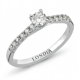 0.35 Ct. Natural Diamond Side-Stone Design Ring, 14K Gold