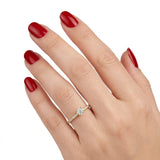 0.35 Ct. Natural Diamond Side-Stone Design Ring, 14K Gold