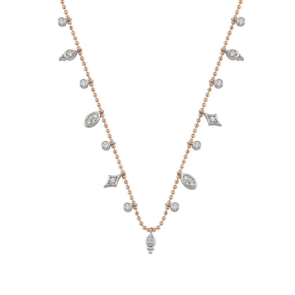 0.35 Carat Londia Dancing Diamond Necklace in 14K Solid Gold