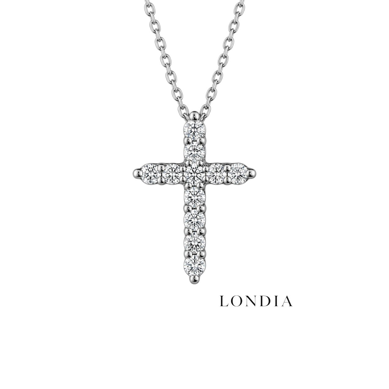 0.35 Carat Natural Diamond Chalice Design Cross Necklace 