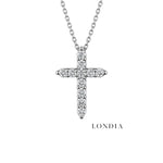 0.35 Carat Natural Diamond Chalice Design Cross Necklace 