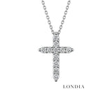 0.35 Carat Natural Diamond Chalice Design Cross Necklace 