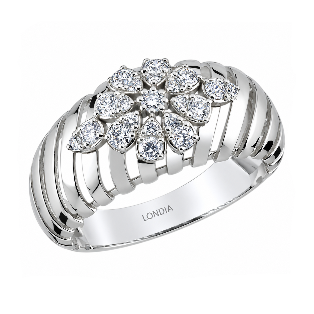 0.35 Carat Natural Diamond Flora Design Ring