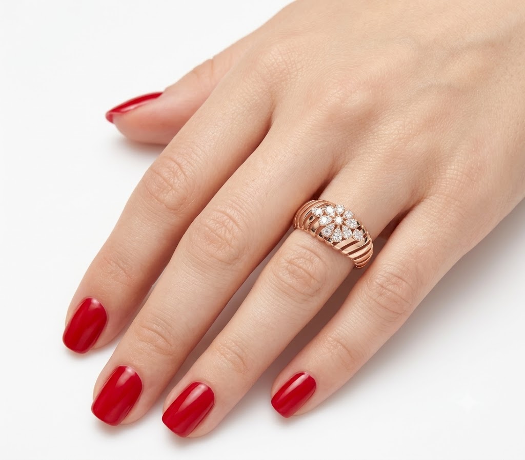 0.35 Carat Natural Diamond Flora Design Ring