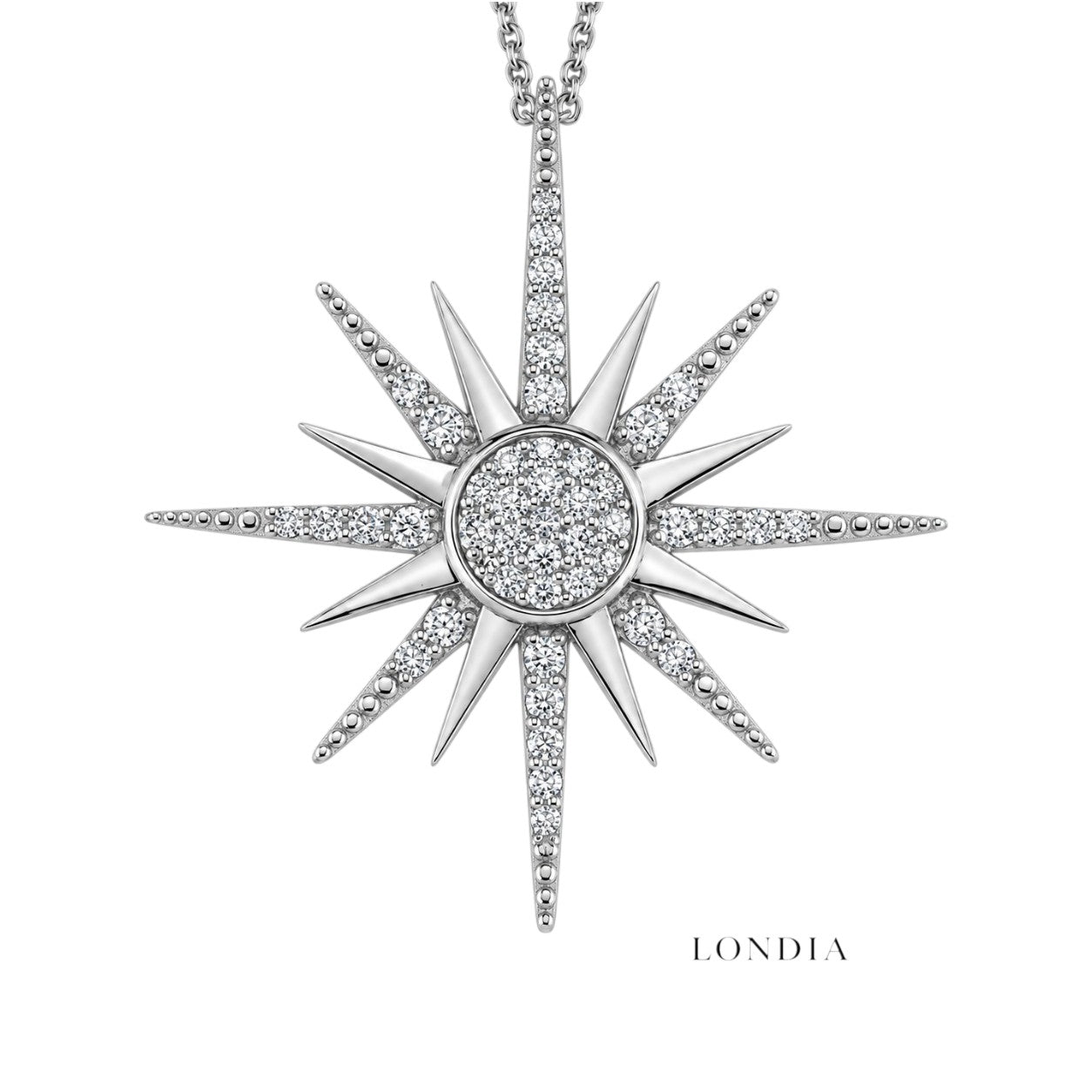 0.35 Carat Natural Diamond Star Design Necklace