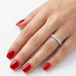 0.35 Ct. F Color Natural Diamond Baguette Design Half Eternity Ring