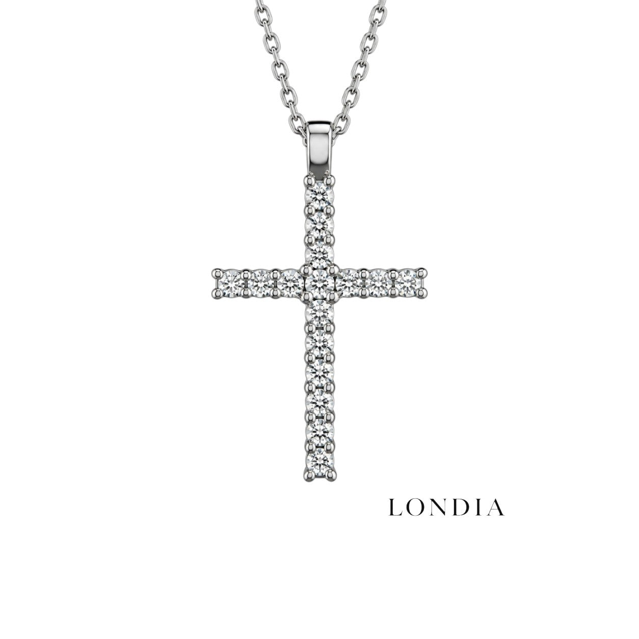 0.35 Ct. Natural Diamond Classic Design Cross Necklace 