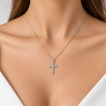 0.35 Ct. Natural Diamond Classic Design Cross Necklace 