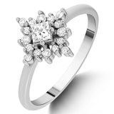 0.35 Ct. Natural Princess Cut Diamond Vintage Design ''Regalia'' Ring in 14K Gold