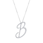 0.35 ct. Diamond B Initial Design Necklace 14k Fine Gold