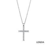 0.35 ct. Diamond Classic Design Cross Necklace 14K Fine Gold