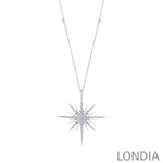 0.35 ct. Diamond Star Design Necklace 14k Fine Gold