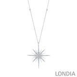 0.35 ct. Diamond Star Design Necklace 14k Fine Gold
