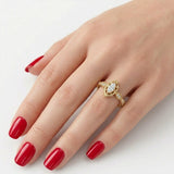 0.40 Carat Natural Oval Cut Diamond Vintage Design Ring, 14K Gold