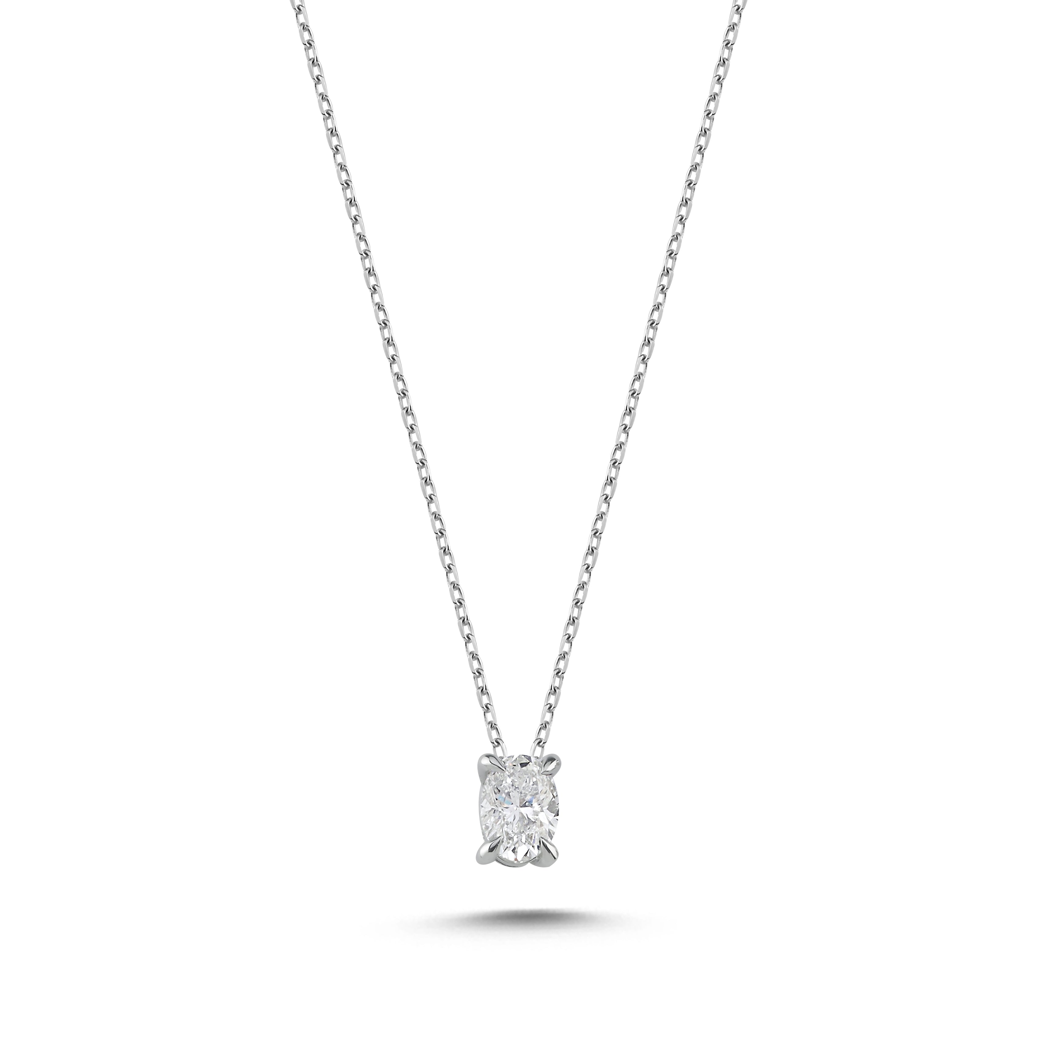 Natural Diamond Oval Necklace