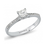 0.40 Ct. Natural Diamond Side-Stone Design Ring, 14K Gold