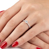 0.40 Ct. Natural Diamond Side-Stone Design Ring, 14K Gold
